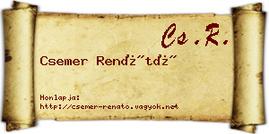 Csemer Renátó névjegykártya